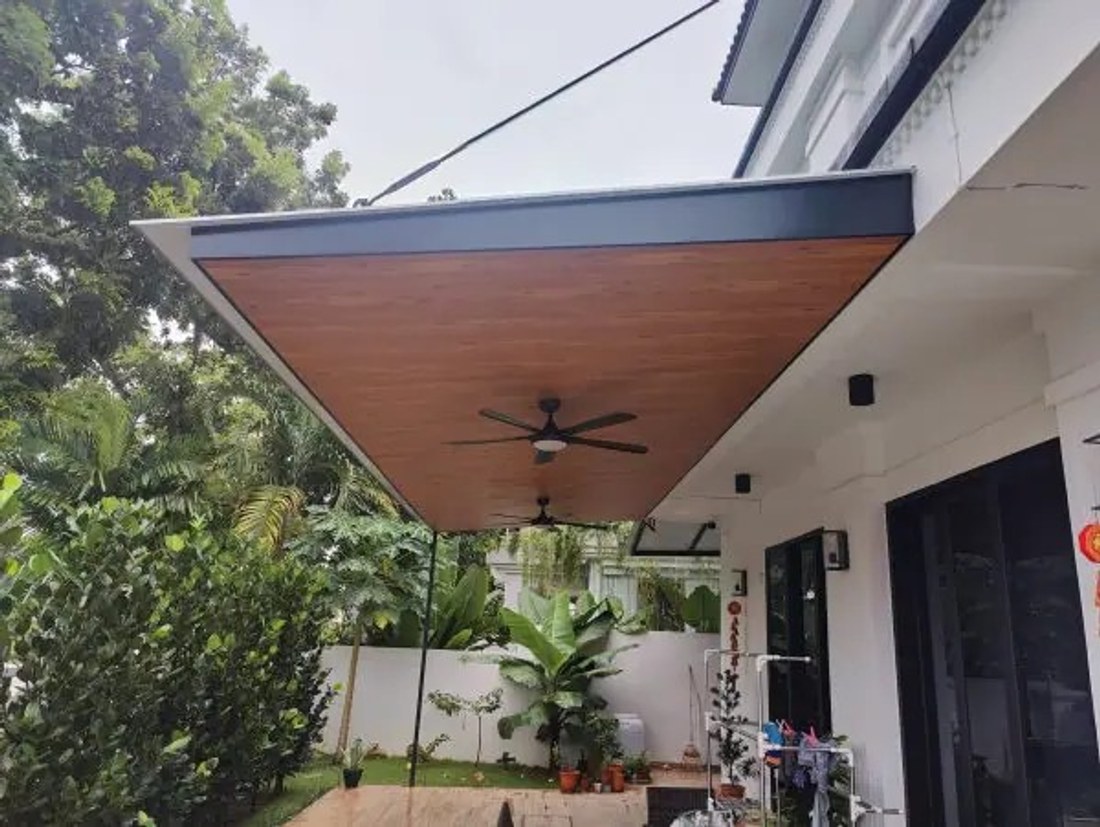 Awning over backyard